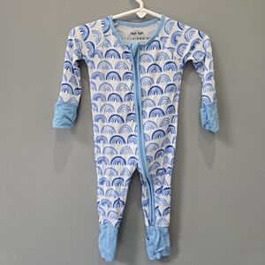 Little Sleepies Blue and White Rainbow Print One-Piece 0-3 Months